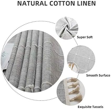 Deep Dream Tablecloths, Embroidered Waterproof Table Cloth Cotton Linen Wrinkle Free Anti-Fading Table Cover Decoration for Kitchen Dinning Party Christmas, 55 x 120 Inch - Gray