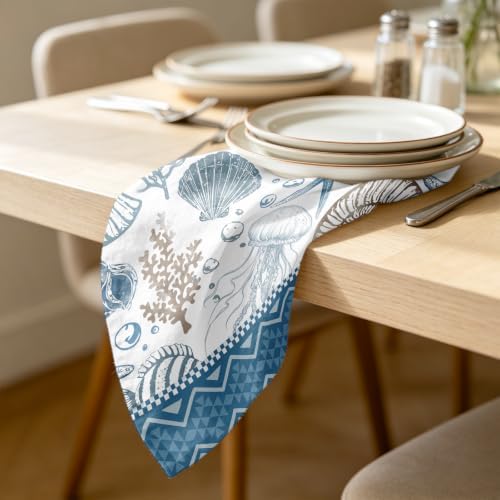 Sea Turtle Ocean Dinner Cloth Napkins Set of 4, 18 x 18 Inch Washable Reusable Fabric Napkins, Gift for Turtle Lovers, Beach House Summer Party Coastal Table Decor