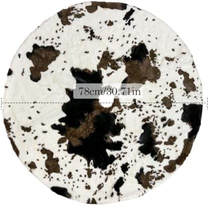 30 Inch Cow Print Christmas Tree Skirt - Soft Fluffy Xmas Tree Mat Round Holiday Decor for Home, Party, Christmas Decorations