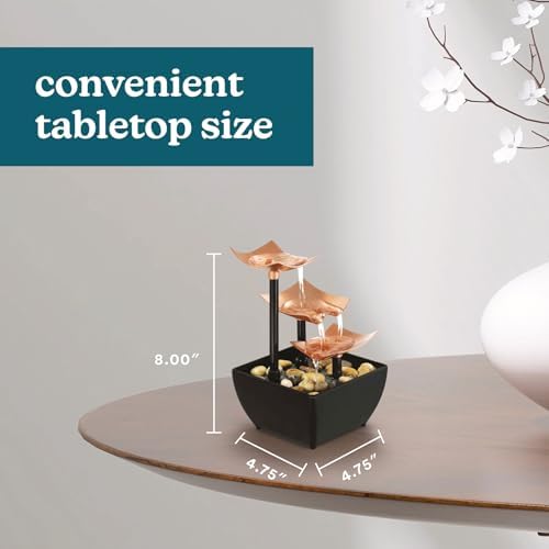 Homedics Tabletop Water Fountain, 3 Tier Indoor Waterfall Fountain
