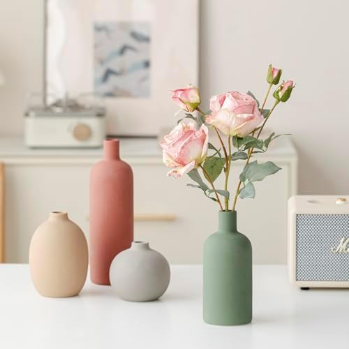 Modern Ceramic Vase Set / Green Mix Set 4