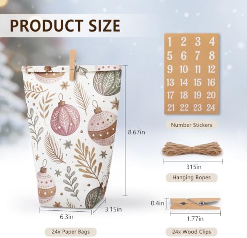 24 Christmas Advent Calendar to Fill, DIY Advent Calendar Gift Bags