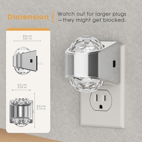 Briignite Night Light Plug into Wall, Color Changing Night Light for Kids