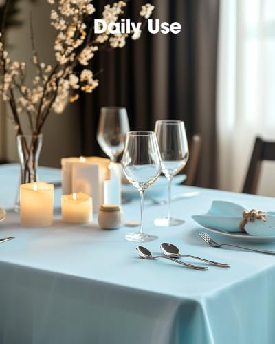 Pureegg Plastic Table Cloth Disposable 54x108 Inch 10 Pack, Baby Blue