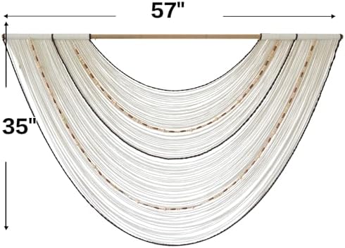 Macrame Wall Hanging Boho Wall Decor Beaded Fiber Art Handmade 57"W*35"L