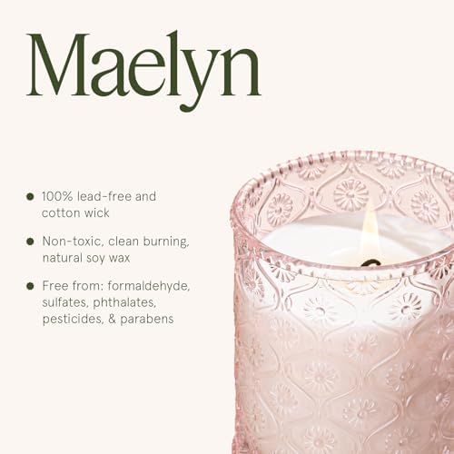 LA JOLIE MUSE Santal Rosé Scented Candles for Home, Natural Soy 40 Hrs