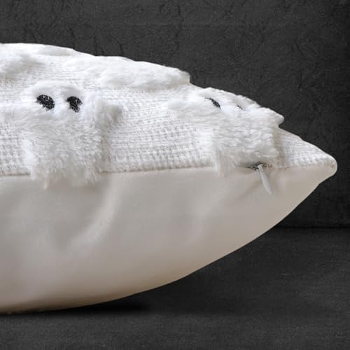 Halloween Pillow Covers 16x16 Set of 2 White Ghost Farmhouse Home Decor