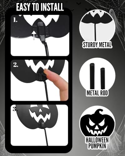 Halloween Decorative Garden Stakes, 4 Pcs Metal Ghost Silhouette Yard Signs for Flower Pot Planter, Outdoor Halloween Patio Lawn Decor