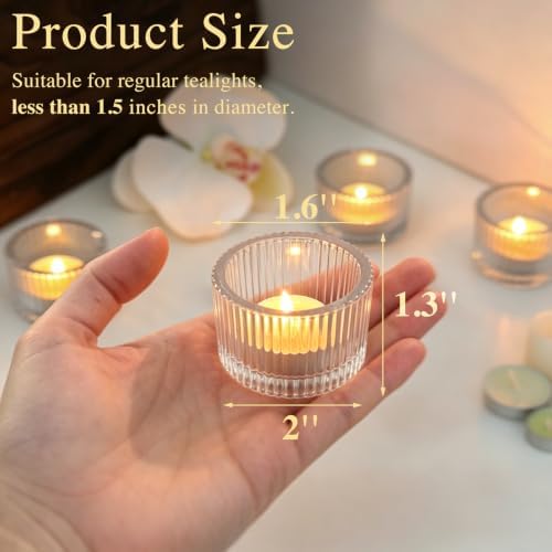 12 Pack Tealight Clear Candle Holders, Votive Tea Light Candle Holder