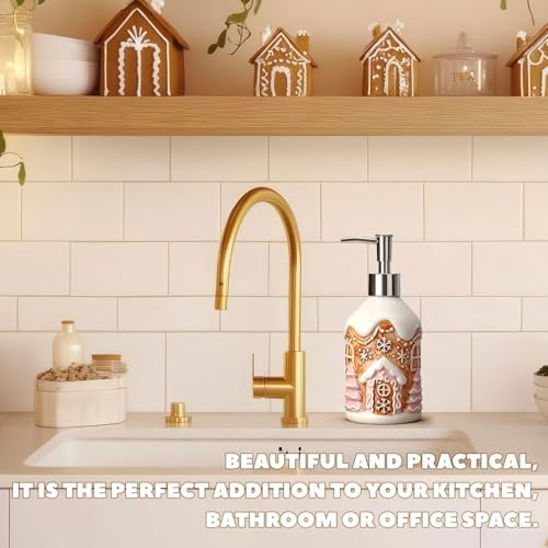 Potchen Gingerbread House Soap Dispenser Ceramic Pump Bathroom Decor