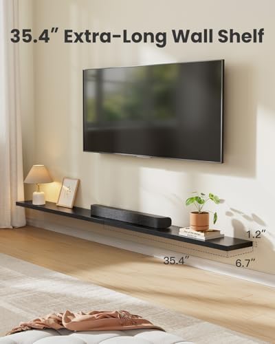 Amada 35.4" Floating Shelves for Wall Decor & Storage, Set of 3, Black