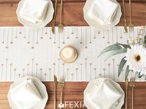 FEXIA Boho Table Runner for Home Decor 12x90 Rustic Macrame Decoration