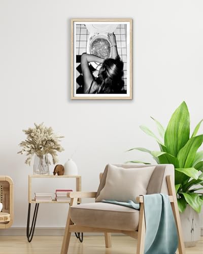 EcoHest Small 8x10 in After the Disco Party Framed Wall Art for Bathroom