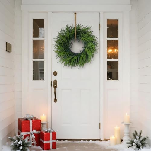 24" Lifelike Touch Artificial Christmas Norfolk Pine Wreath for Front Door