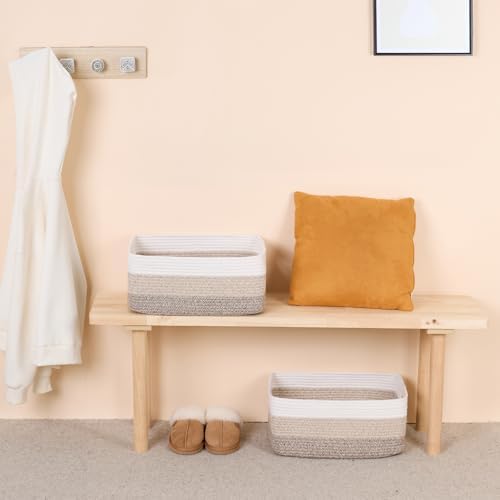 Toy Baskets / Large Storage Baskets / L17xw13xh7.5 / Gradient Brown / Set of 2