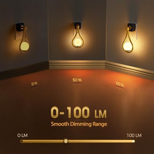 Briignite LED Night Light, Night Lights Plug into Wall, 0-100LM Dimmable