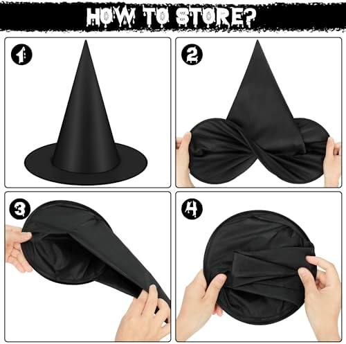 36 PCS Witch Hats, Black Witches Hat Halloween Decorations Ceiling Porch
