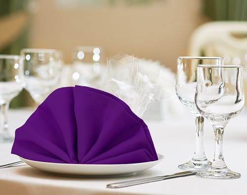 Utopia Home [24 Pack, Purple] Cloth Napkins 17x17 Inches, 100% Polyester