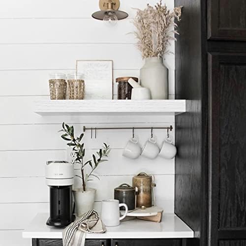 QEEIG Floating Shelves for Wall Small Shelf (White, Set of 4, 15.7" x 6.7")