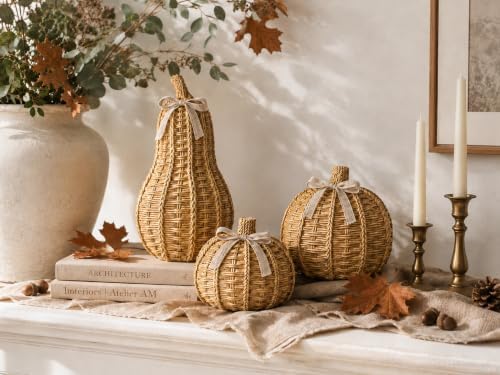 Fall Pumpkin Decorations, 3pcs Fall Decorations for Home