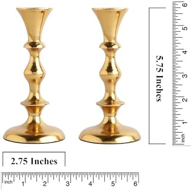 Rely+ Gold Candle Holders Set of 2 Decorative Centerpiece Table Candlesticks Holders for Taper Candles Home Decor Easter Candle Holders for Dinner Party Wedding Decorations