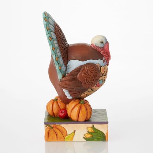 Enesco Jim Shore Heartwood Creek Turkey with Scene Figurine, 8.5 Inch, Multicolor