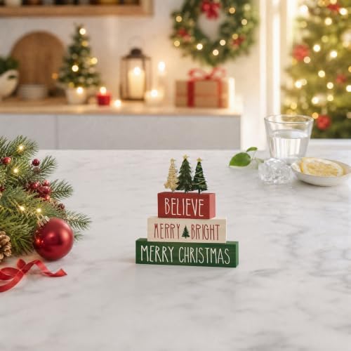 Smile Merry Christmas Wooden Signs Tabletop Indoor Decor