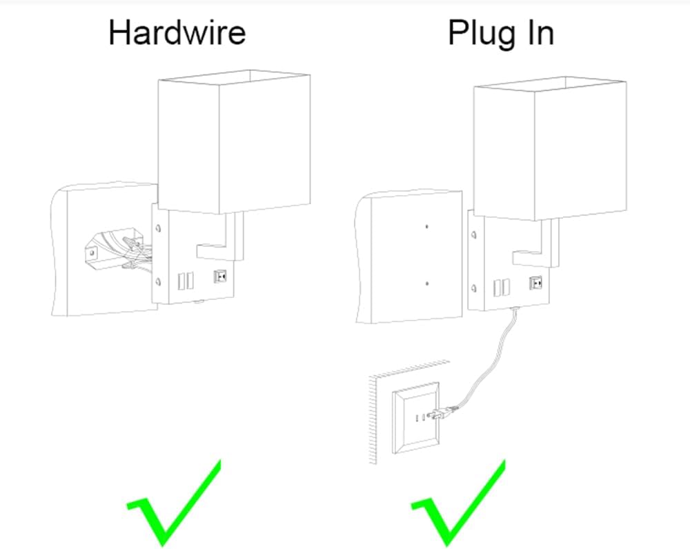 HomeFocus - Bedside Wall Light with Outlet,Wall Lamp,Wall Sconces,Wall Lamp for Bedroom,Living Room,Wall Light for Home