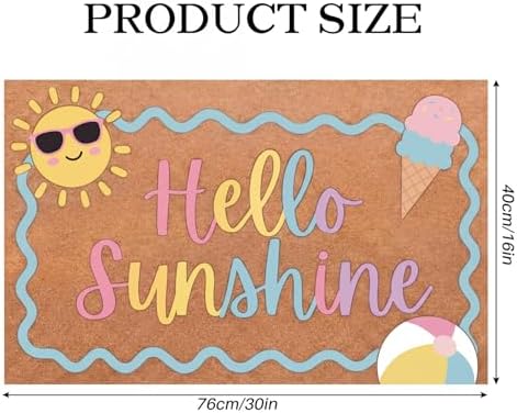 Hello Sunshine Welcome Door Mat Artificial Coir Doormat 16x30in