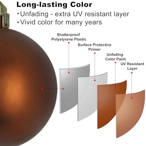 Bronze 3.2" Large Christmas Balls - Christmas Tree Decoration Ornaments Shatterproof Hanging Balls for Birthday Halloween Holiday Wedding Decorations Set of 10pcs
