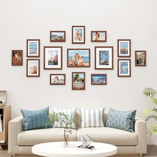 Vittanly 15 Pack Picture Frames Collage Wall Decor, Wall/Tabletop Display