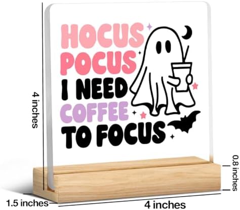 Cute Hocus Pocus Decor Halloween Ghost Coffee Acrylic Sign