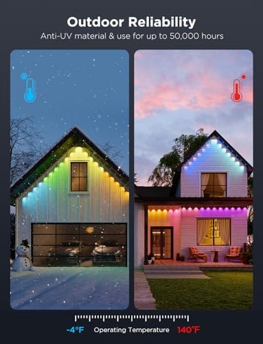 Govee Permanent Outdoor Lights Pro, 100ft with 60 RGBIC LED Lights for Daily and Accent Lighting, 75 Scene Modes for Outdoor Decor, IP67 Waterproof, Works with Alexa, Google Assistant, Matter, White