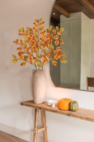 41 inch Artificial Fall Leaves Stem Yellow Fake Autumn Foliage Branches