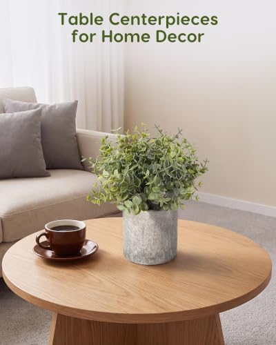 Velener 2 Pcs Large Fake Plants Eucalyptus, Artificial Plants Indoor for Shelf, Potted Eucalyptus Plants for