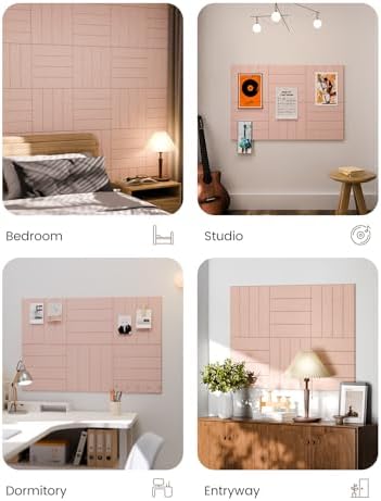 Fluxynara Felt Bulletin Board & Cork Board Alternative, Pink