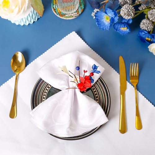Handmade Independence Day Flower Napkin Rings Set of 12, Rustic Napkin Ring