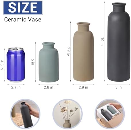 Small Ceramic Vase / Multicolor / Set of 3