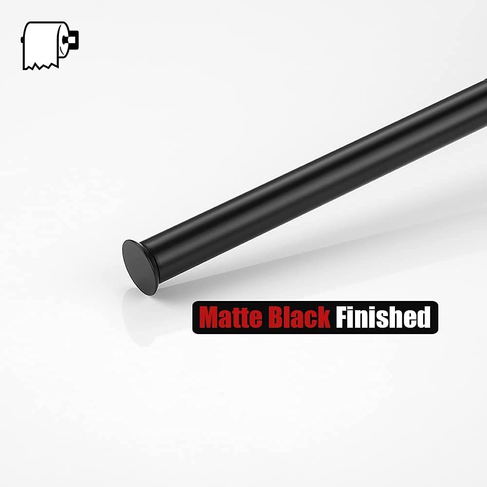 JQK Toilet Paper Storage Stand Matte Black, 304 Stainless Steel Thicken 0.8mm Tissue Reserve Holder 3 Rolls Dispenser