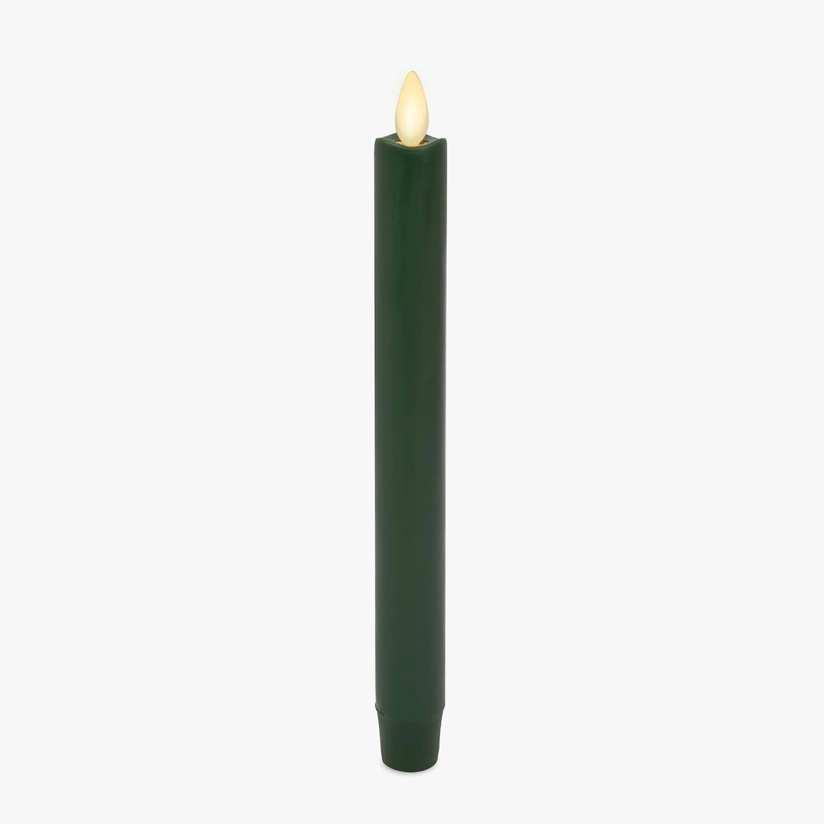 2 Pack Christmas Tree Candles - Real Wax Flameless Taper Candles, 9.7in Green Candlesticks for Home Table Metal Xmas Holiday Indoor Decorations Gifts