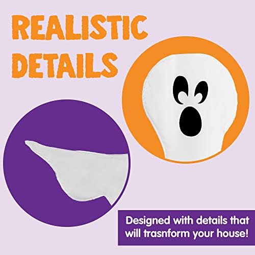 JOYIN Halloween 2 Pcs Tree Wrap Ghost Decoration Outdoor, 53” Cute Face Flying Ghost for Halloween Outdoor, Lawn, Yard, Tree, Party Supplies, Haunted House Wrap Decorations