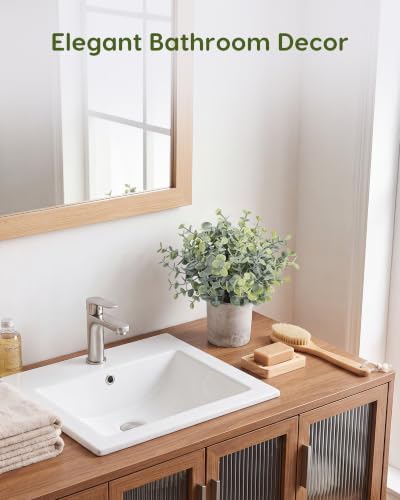 Velener 2 Pcs Small Fake Plants Eucalyptus, Artificial Plants Indoor for Shelf, Potted Eucalyptus Plants for