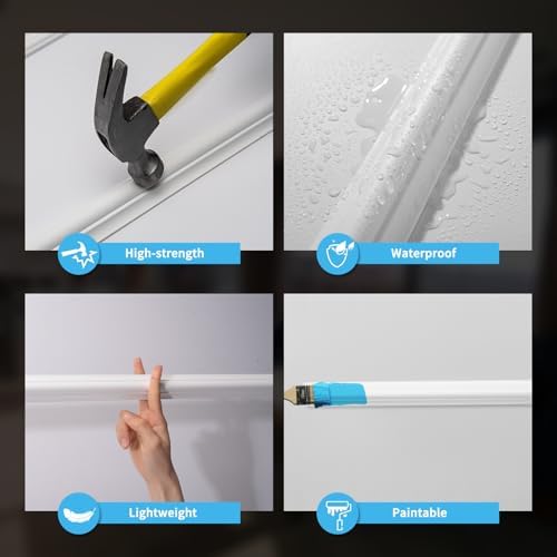 Pre-Cut Wall Molding pcs / White: Style 1 / Set of 6
