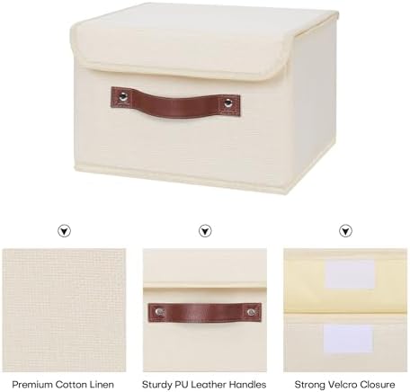 Storage Bin / Lid Storage Boxes / Small / Beige