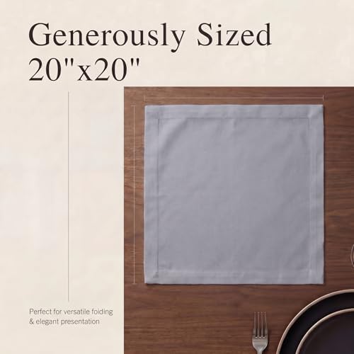 Urban Villa Cloth Napkins Cotton 20x20 (Set of 12) Gray