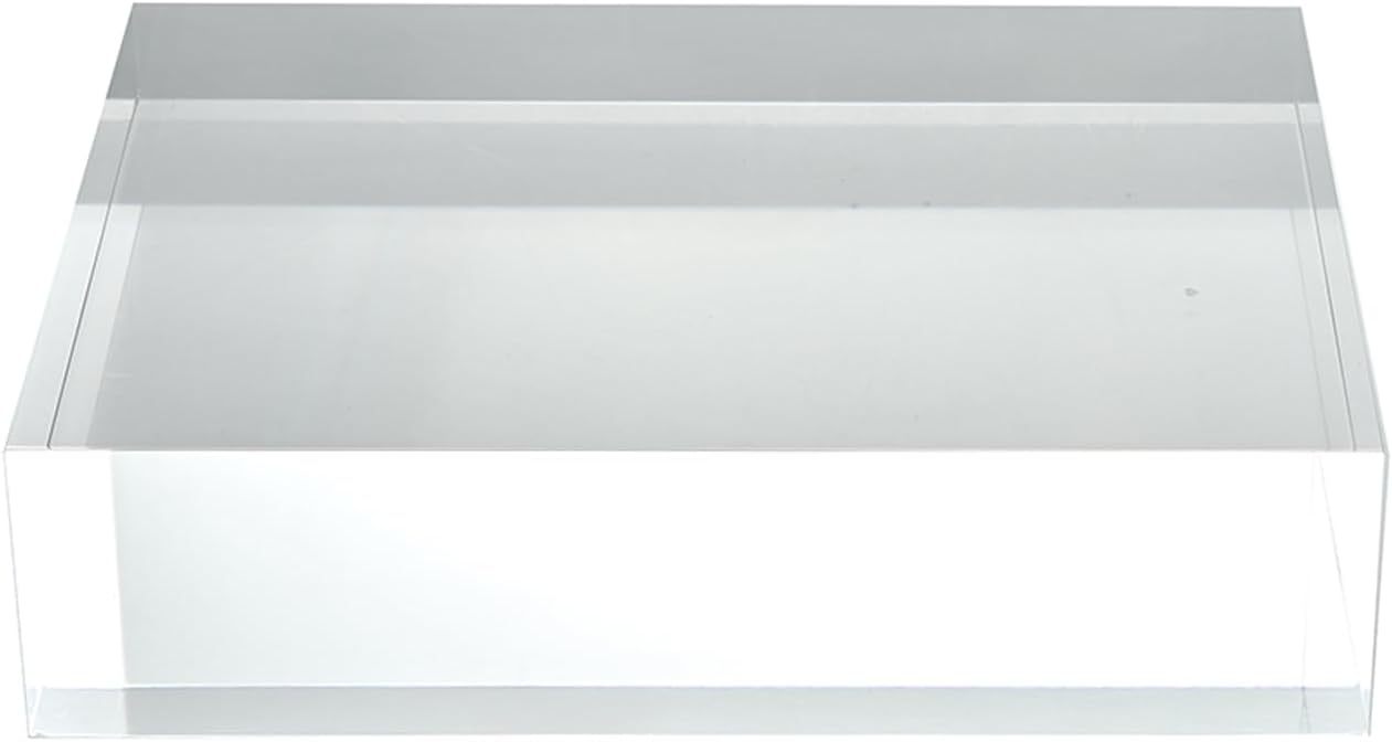 CiaoHER 2in Solid Acrylic Cube Display Block 2"x6"x8" | 2in Thickness, Clear Polished, Pedestal Stand Riser, Solid