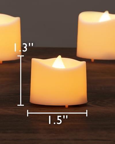 Homemory 12-Pack Flameless Tea Lights Candles Battery Operated, 200+ Hours