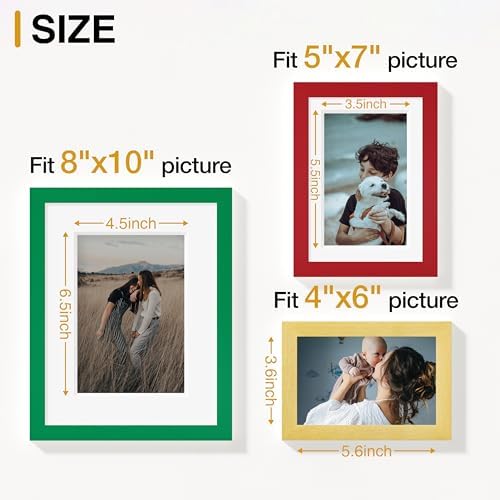 Vittanly 15 Pack Gallery Wall Frame Set, Green, Red, Gold