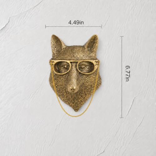 UITWMKTG Gold Fox Head Wall Decor - Modern Animal Wall Sculpture, Fox Wall Art for Living Room, Bedroom, Office, Gold