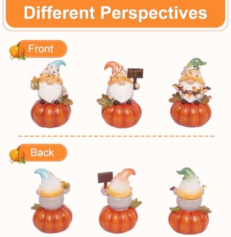Fall Decorations for Home Fall Gnome Table Decor on Pumpkin Figurines